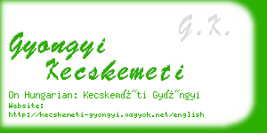 gyongyi kecskemeti business card